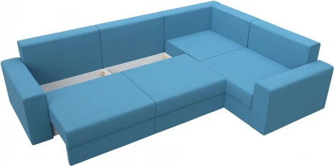 Диван угловой Майами Long правый угол (Голубой/Рогожка) Лига Диванов арт.123488