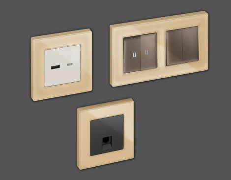 Рамка Ambrella Volt ALFA Arctic (Шампань Стекло органическое) 1-ая AF580601