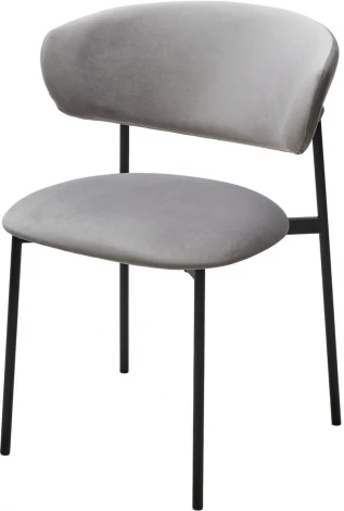 Стул M-City ЛЕОНАРДО H-09 Светло-серый, велюр / черный каркас