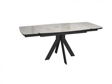 Стол DKU120 Керамика Italian Grey (глянец серый)/подстолье черное/опоры черные (2 уп.) Dikline 00-00074487