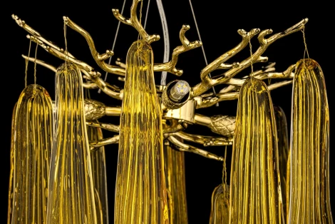 Подвесная люстра хрустальная Dio D`arte Tavenna Gold Tavenna H 1.5.32.124 G (220V, на тросе)