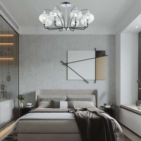 Потолочная люстра на штанге Arte Milano Napoli-321007 321007/8 BK.CR (220V)