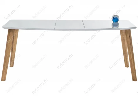 Стеклянный стол Woodville Серсея белый / дуб монтана 462079