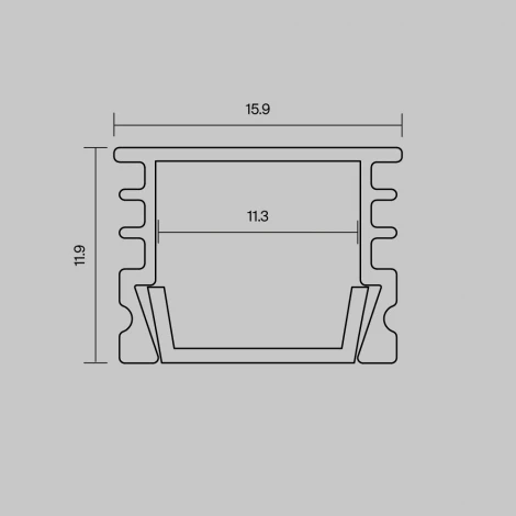 Алюминиевый профиль накладной 16x12 серебро 2 м Maytoni Led Strip 631012