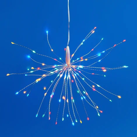 Фигура светодиодная Фейерверк на батарейках 3AA, 30х30см. Подвесная. 120 светодиодов. Разноцветный свет. Пульт ДУ в-к. ULD-H3030-150/DTA/3AA/RC MULTI IP20 FIREWORKS