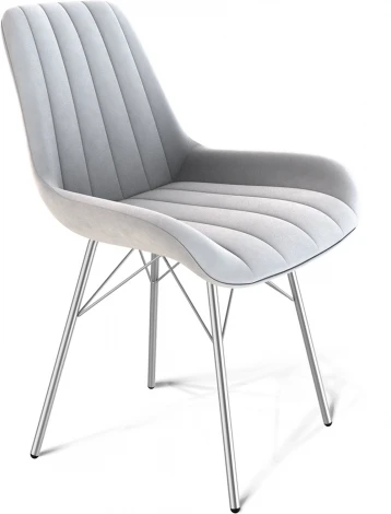 Стул Sheffilton SHT-ST37/S64 серое облако/хром лак