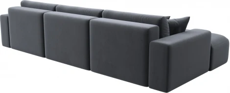 Диван угловой Лига-036 НПБ Классик Лонг левый угол (Серый/Велюр) Лига Диванов арт.121395L