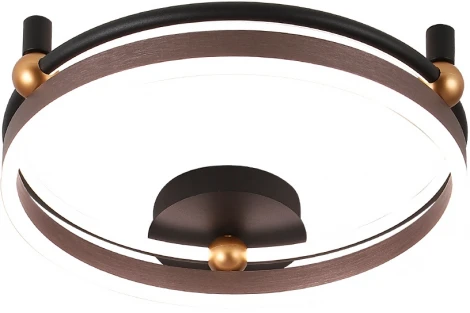 Потолочный светильник круглый Crystal Lux FERNANDO PL48W LED COFFEE/BLACK (220V, пульт управления, кольцо)