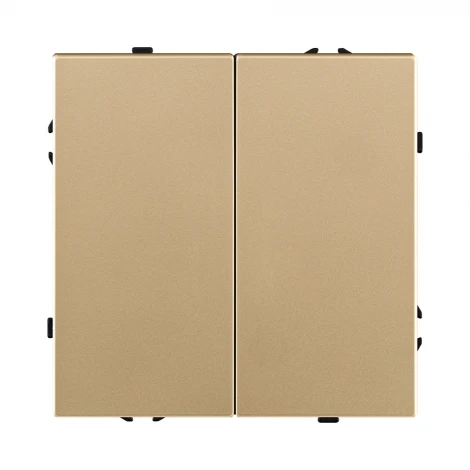 Выключатель 2-клавишный 10А/250В золотой Kollinger Eclipse EC-004GD