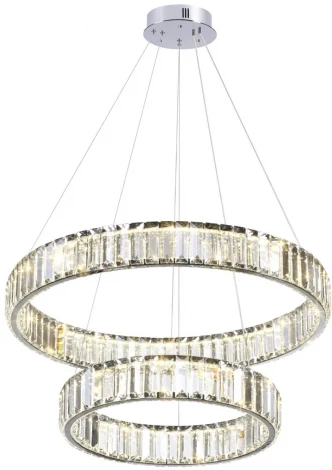 Подвесной светильник ярусный Odeon Light L-vision 4930/60L хром/прозрачный металл/хрусталь LED 60W VEKIA (220V, на тросе)