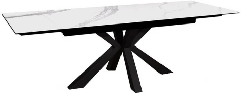 Стол SFE140 Керамика Белый мрамор/подстолье черное/опоры черные (2 уп.) Dikline 00-00062493