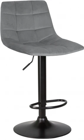 Стул барный DOBRIN TAILOR BLACK (серый велюр (MJ9-75)) 5017_BlackBase-LM BLACK, цвет сиденья серый (MJ9-75), основания черный