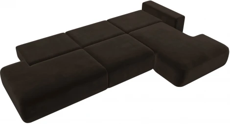Диван угловой Лига-036 НПБ Модерн Лонг правый угол (Коричневый/Микровельвет) Лига Диванов арт.121417