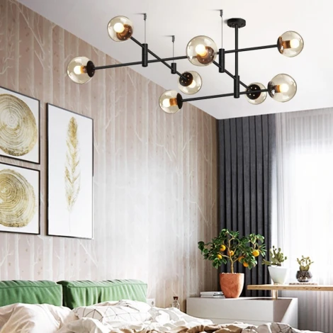 Люстра на штанге Gap черный ImperiumLoft Gap01 (189552-26) (220V, на тросе, шарики)