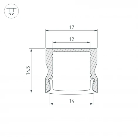 Профиль ARH-LINE-1715-2000 ANOD GOLD (Arlight, Алюминий) 039988