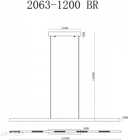 Подвесной светильник iLedex Vision 2063-1200 BR (220V, на проводе)