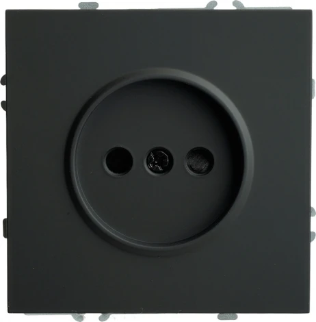 Розетка без заземления со шторками (черный) Stekker Эмили 49850