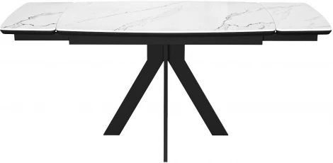Стол DikLine DKU120 Керамика Белый мрамор/подстолье черное/опоры черные (2 уп.) арт.00-00074484