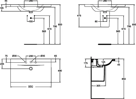 Раковина Ideal Standard Connect new E812701 85 см