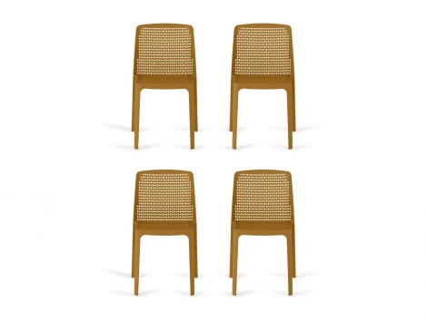 Комплект стульев Bottega 4 шт. ОГОГО Обстановочка! 966331 (Пластик/Горчичный)