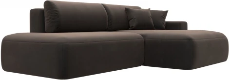 Диван угловой Лига-036 НПБ Модерн правый угол (Коричневый/Велюр) Лига Диванов арт.121411