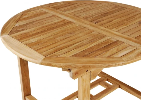 Стол круглый раздвижной Nairobi (Массив тика/Бежевый) ОГОГО Обстановочка! арт.889243