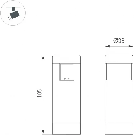 Трековый светильник ART-APRIORI-SPOT-R40-8W Day4000 (TN, 36 deg, 48V) (Arlight, IP20 Металл) 047798 (LED)