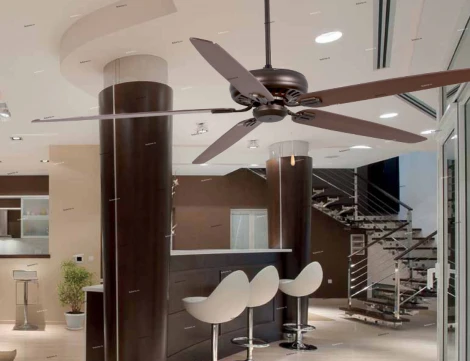 Вентилятор потолочный Faro Nisos, 5 лопастей, коричневый, вишня с орехом