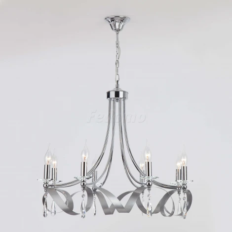 Подвесная люстра Eurosvet Adelia 60064/8 хром (220V, хрусталь Strotskis, на цепи)