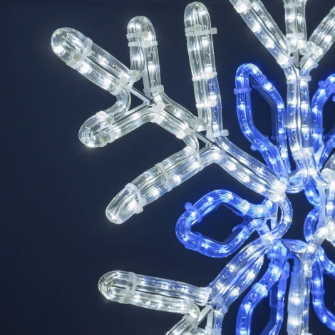 Светодиодная снежинка "Кристалл" диаметр 0,7м бело-синяя, дюралайт на металлическом каркасе, IP65 Laitcom LC-13093