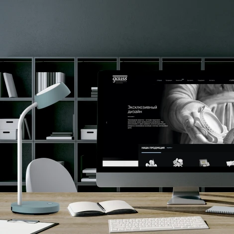 Офисная настольная лампа Gauss Qplus GT6023 (регулировка яркости, LED, 220V, сенсорный выключатель)