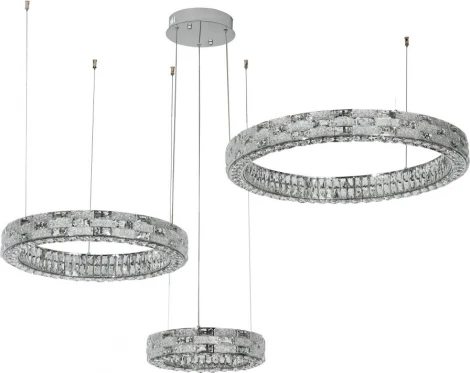 Подвесной светильник светодиодный Stilfort Gabbana 4014/09/03P (регулировка яркости, 220V, хрусталь, пульт управления, на тросе, кольцо)