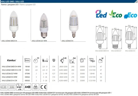 Лампочка светодиодная Kanlux KALI 18160