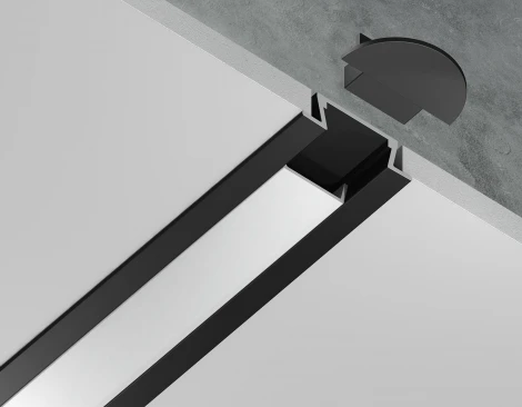 Алюминиевый профиль встраиваемый для светодиодной ленты до 11мм Ambrella Illumination GP1001BK