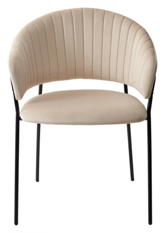 Стул M-City ГЕММА, цвет бежевый #H06, велюр / черный каркас