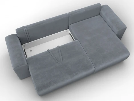 Диван угловой Лига-099 угол универсальный (ДВП,ДСП,ЛДСП,Брус,Фанера/Пластик/Велюр/Серый) Лига Диванов 132586