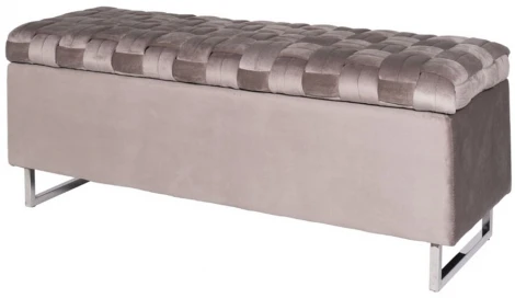 Банкетка Garda Decor N-BANK-195-S BEG (Хром/Серо-бежевый)
