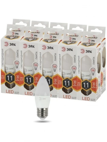 Лампочка светодиодная E27 11W ЭРА LED B35-11W-827-E27