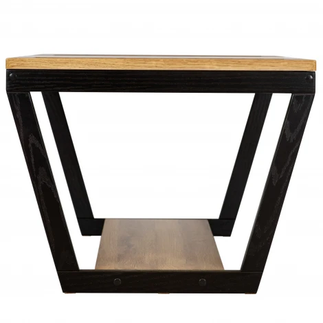 Стол журнальный BeautyStyle 33 дуб вотан/черный/стекло черное Mebelik 009856