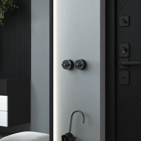 Выключатель на 4 положения двухклавишный Vintage (черный матовый/хром) Werkel W5822051 (a058778)