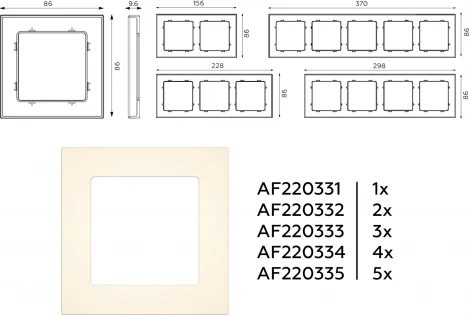 Рамка Ambrella Volt ALFA Techno (Бежевый матовый) 1-ая AF220331