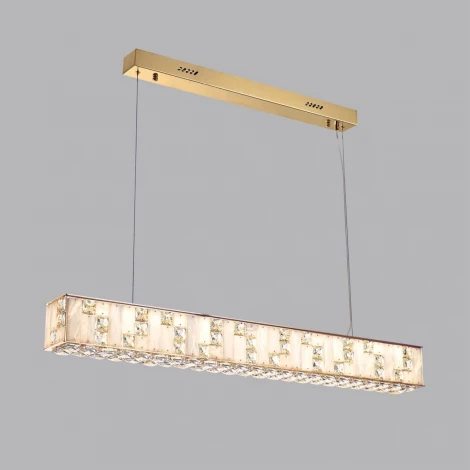 Подвесной светильник Odeon Light Crossa 5072/50L золото/прозрачный/белый/металл/хрусталь/алебастр LED 50W 3700K (220V)