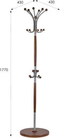 Вешалка напольная Д 1 металлик/ средне-коричневый от фабрики Mebelik