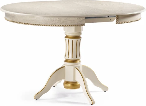 Стол деревянный Woodville Павия 100 крем / золотая патина арт.615208