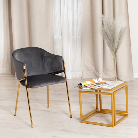 Столик кофейный Secret De Maison QUATTRO ( mod. 14153 ) Tetchair (Золотой,Белый мрамор).