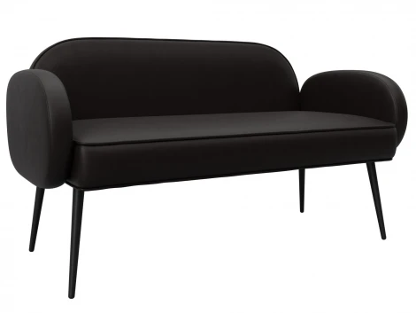 Диван прямой Лига-086 (Фанера/Металл/Экокожа/Коричневый) Лига Диванов 131086