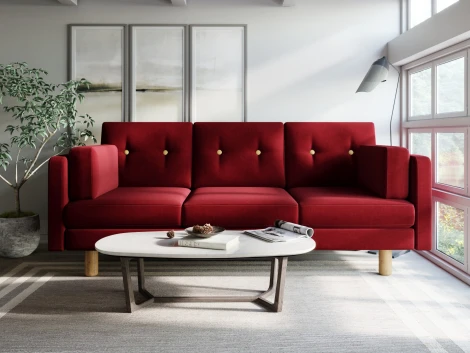 Диван Arsko прямой Ингвар Б велюр красный