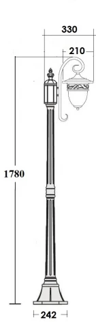 Наземный фонарь Oasis Light KRAKOV 1 L 87208L/18L Gb (220V, фонарь, IP44)
