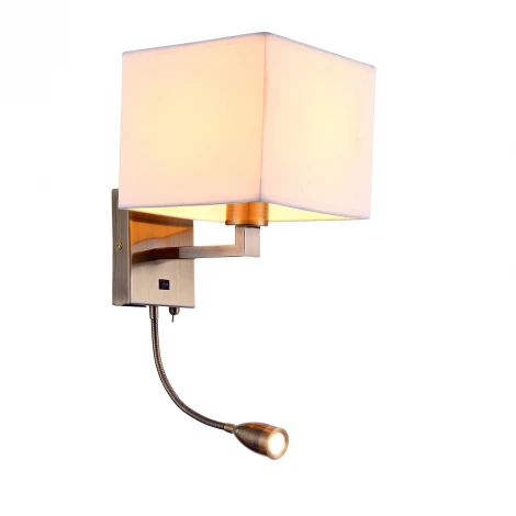 Бра для чтения Arte Lamp Hall A9249AP-2AB (220V, выключатель, куб)