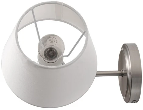 Бра с выключателем сонетка Lumion Vermont 8274/1W никель/белый/серый, металл/керамика/ткань Е14 1*40W 220V